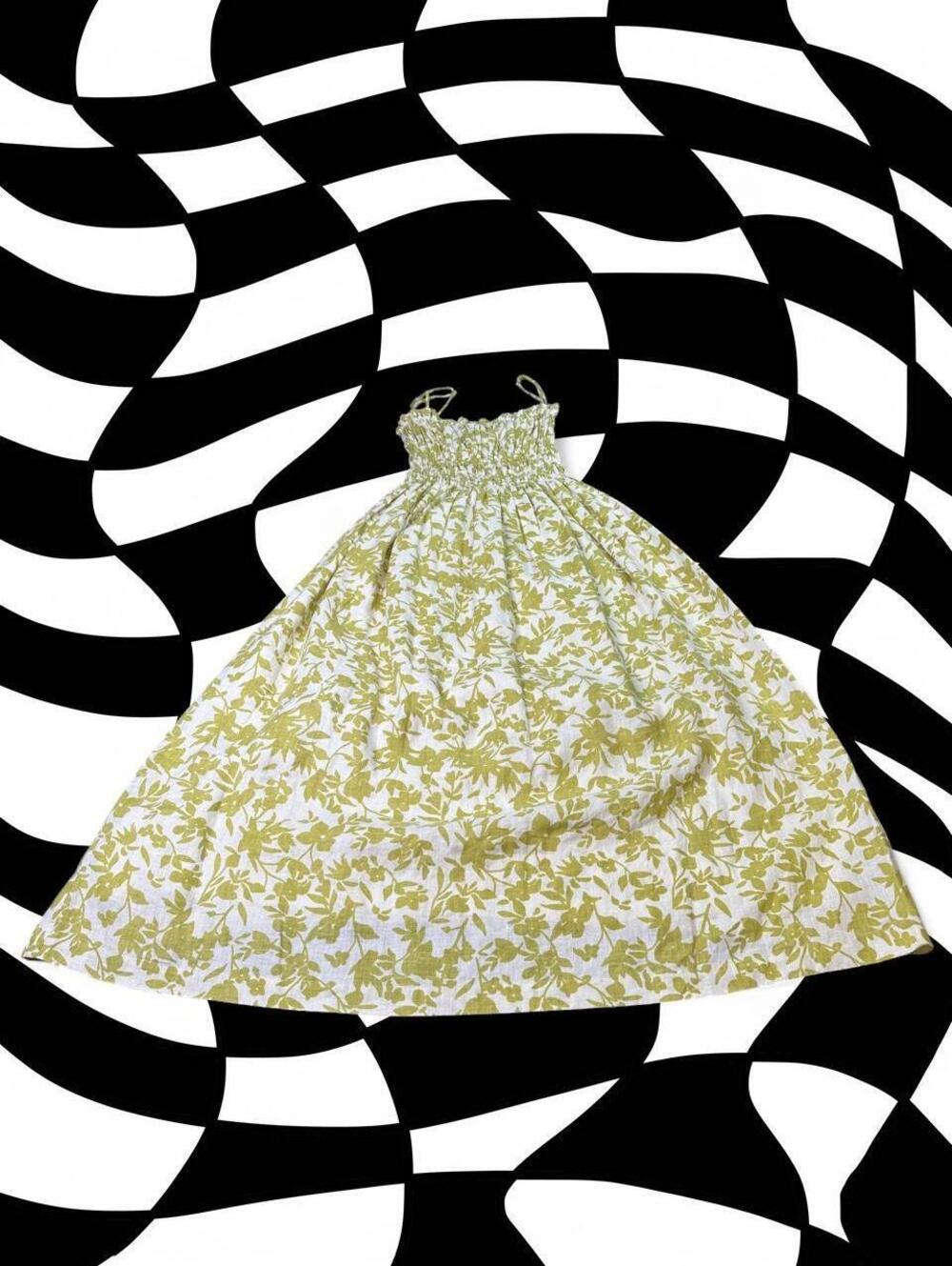 Gillia white & green floral midi dress